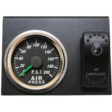 Bulldog Winch 200PSI Dual Air Pressure Gauge, Switch, Bracket Set 42079